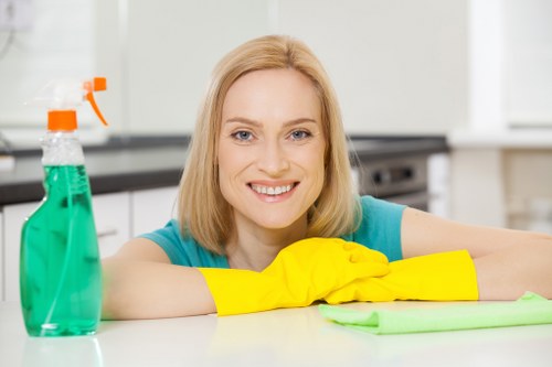 Experienced carpet cleaners in Monken Hadley treating a carpet carefully