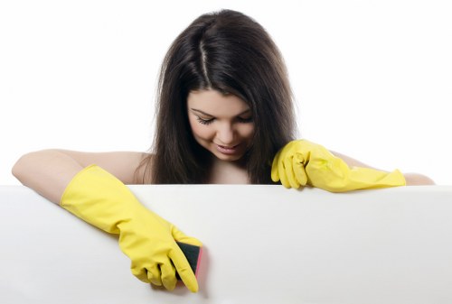Careful professional rug washing and drying process in Monken Hadley